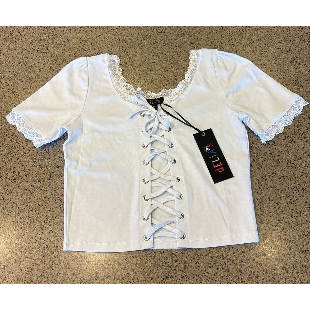 Dolls kill lace up crop top NWT